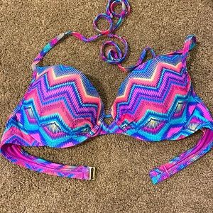 Bright colored swim suit top